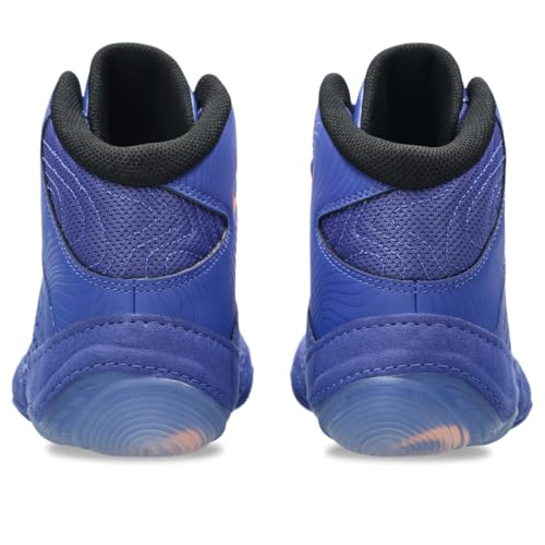 ASICS Men's Split Elite Wrestling Shoes, 10.5, Dark Cobalt/Orange POP