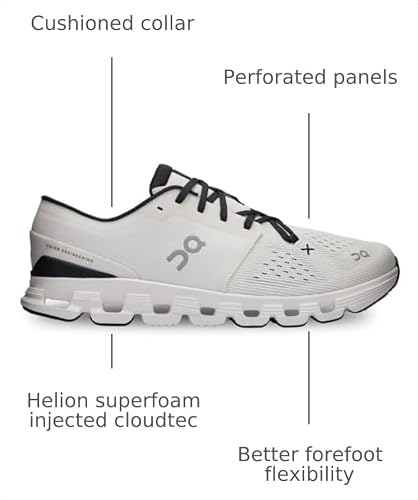 On Men's Cloud X 4 Sneakers, Ivory/Black, 12 Medium US
