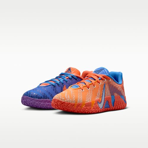 Nike Ja 3 Big Kids' Basketball Shoes (Blue Crystal/Turf Orange/Midnight Navy/Metallic Silver) Size 3.5