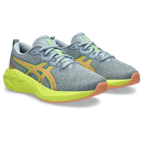 ASICS Kid's NOVABLAST 4 Grade School Running Shoes, 5, Cool Grey/Bright Sunstone