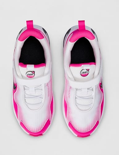Nike Little Kid's Air Max Nova LifestyleShoes, White/Black-Laser Fuchsia, 1Y