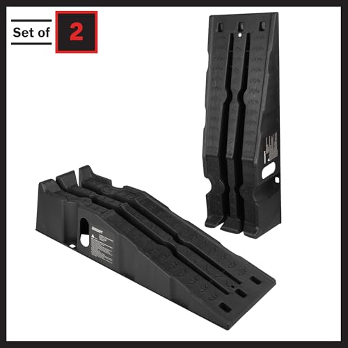 Car Ramps 2-Pack - Heavy-Duty Car Lifts for Home Garage or Shop - 13,000lb GVW Capacity, 6,500lb Load Capacity Per Pair, 3,250lb Per Ramp - SUV, Agricultural Vehicle, or Pickup Truck Ramp by Stalwart