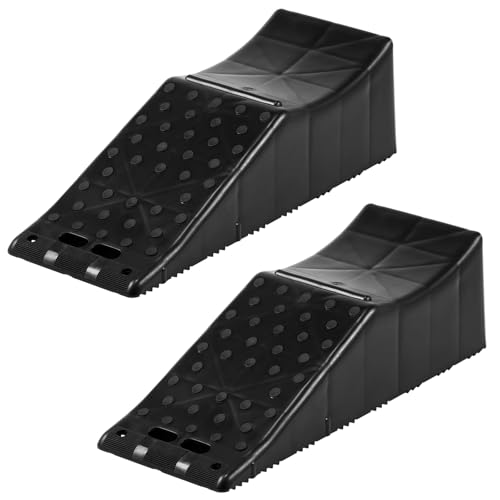 Tlaleikejia 2 Pack 20000lbs Tandem Wheel Ramp, Concave Portable Ramp, Heavy Duty Tire Changing aid on Tandem Dual Axle Trailer, 5.5in Tire Lift Trailer Wheel Jack RV Flat Tire Ramp (2)