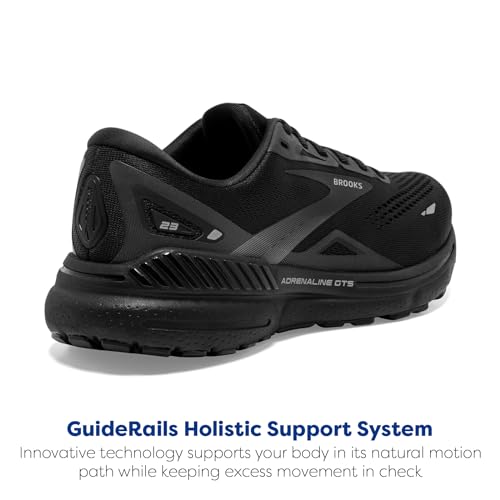 Brooks Women’s Adrenaline GTS 23 Supportive Running Shoe - Black/Black/Ebony - 6 Medium