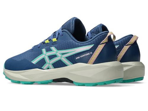 ASICS Kid's PRE Venture 11 Grade School Running Shoes, 4, Twilight Blue/Aurora Green