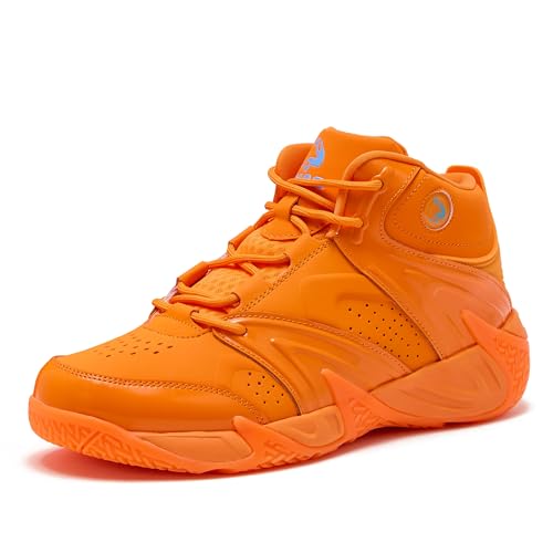 SHAQ Devastator High Top Basketball Shoes for Men, Indoor or Outdoor Court Basketball Mens Sneakers Size 8 to 15 - Orange, 8.5 Medium