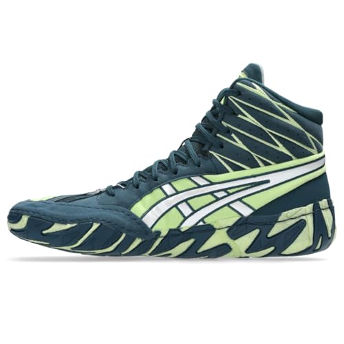 ASICS Men's Aggressor 6 Wrestling Shoes, 8, Tranquil Teal/Lime Green