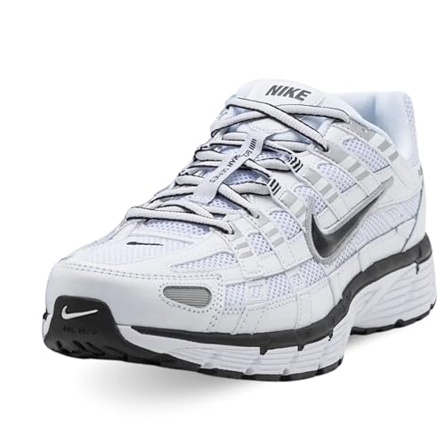 Nike P-6000 Shoes (CD6404-105, White/Metallic Silver/Flat Silver/Black) Size 12
