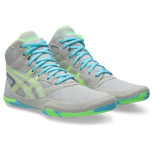 ASICS Kid's Snapdown 4 Grade School Wrestling Shoes, 2.5, Glacier Grey/Lime Burst