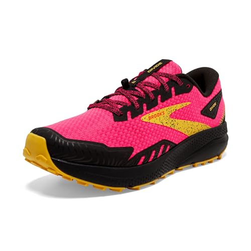 Brooks Women’s Divide 4 Trail Running Shoe - Diva Pink/Black/Lemon Chrome - 5.5 Medium