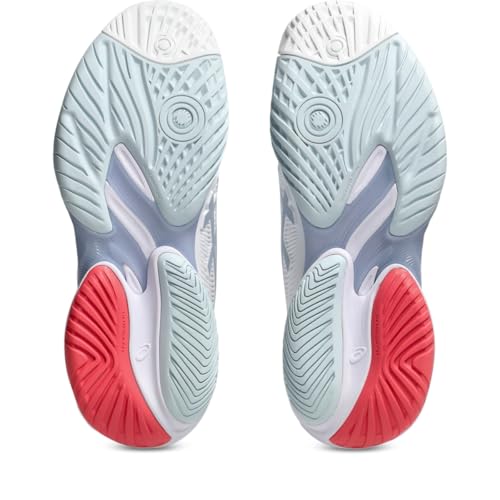 ASICS Women's Court FlyteFoam 3 Tennis Shoes, 8, White/Sky