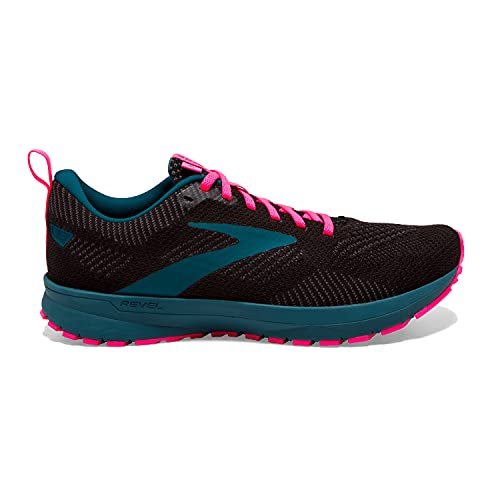 Brooks Women's Revel 5 Neutral Running Shoe - Black/Blue/Pink - 5.5