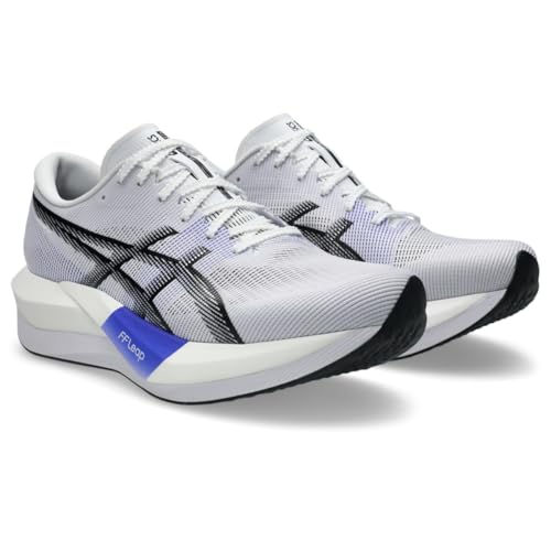 ASICS Unisex Magic Speed 5 Running Shoes, 9.5M / 11W, White/Black