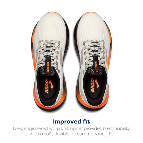 Brooks Men’s Glycerin 21 Neutral Running Shoe - Ecru/Orange/Black - 10 Medium