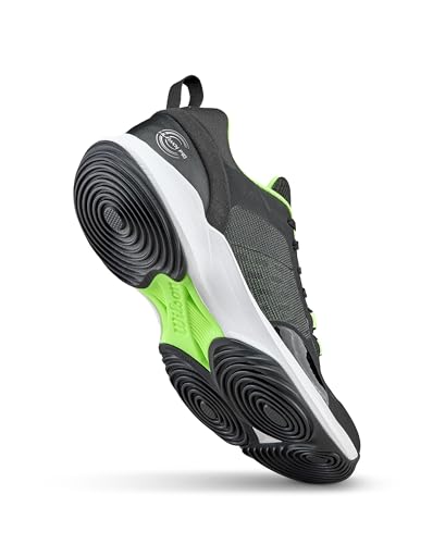 WILSON Hurakn Pro V2 Men's Padel Shoe - Black/White/Green Gecko, Size 10.5 US