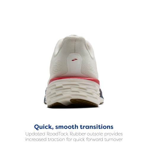 Brooks Men’s Launch 12 Neutral Running Shoe - Coconut/Red/Blue - 13 Medium