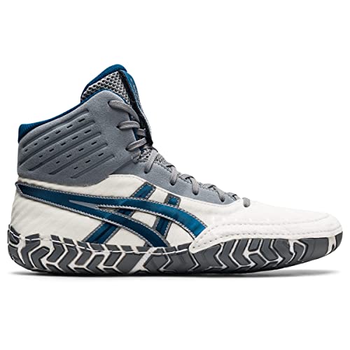 ASICS Men's Aggressor 4 Wrestling Shoes, 7, White/MAKO Blue
