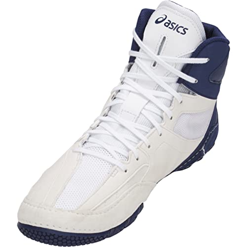 ASICS Men's Cael V8.0 Wrestling Shoes, 7.5, WHITE/INDIGO BLUE
