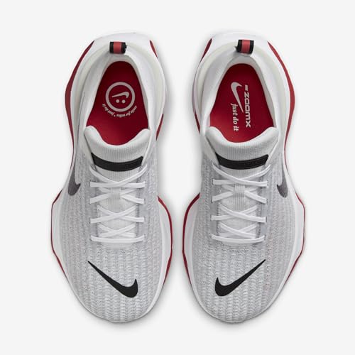 Nike Invincible 3 Men's Road Running Shoes (Extra Wide) (FN1187-101, White/Fire Red/Cement Grey/Black) Size 7.5