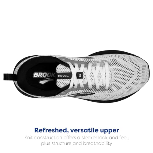Brooks Women’s Revel 6 Neutral Running Shoe - White/Black - 11 Medium
