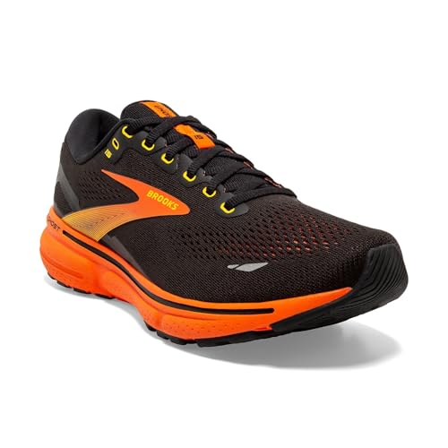 Brooks Ghost 15 Men's Running Shoes, Peacoat/Red/Yellow, Black Yellow Red, 9