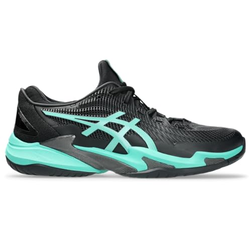 ASICS Men's Court FlyteFoam 3 Tennis Shoes, 10.5, Black/Aurora Green