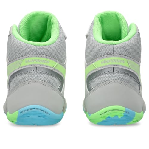 ASICS Kid's Snapdown 4 Grade School Wrestling Shoes, 5, Glacier Grey/Lime Burst