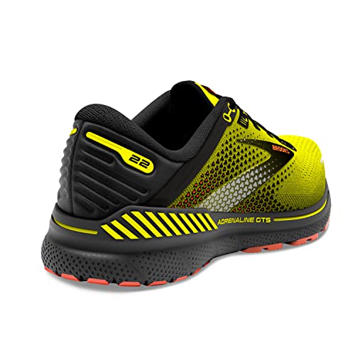 Brooks Men's Adrenaline GTS 22 Supportive Running Shoe - Nightlife/Black/Flame - 8 Medium