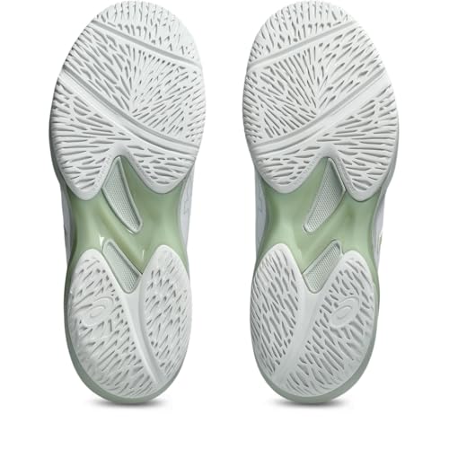ASICS Women's Solution Swift FlyteFoam 2 Tennis Shoes, 9, White/Lichen Rock