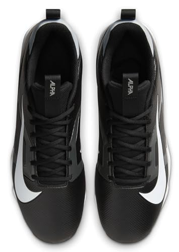 Nike Alpha Menace 4 Shark Football Cleats (Wide) (Black, US Footwear Size System, Adult, Men, Numeric, Wide, 10)