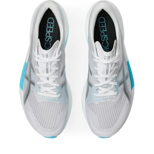 ASICS Unisex Magic Speed 5 Running Shoes, 9.5M / 11W, White/Pure Silver