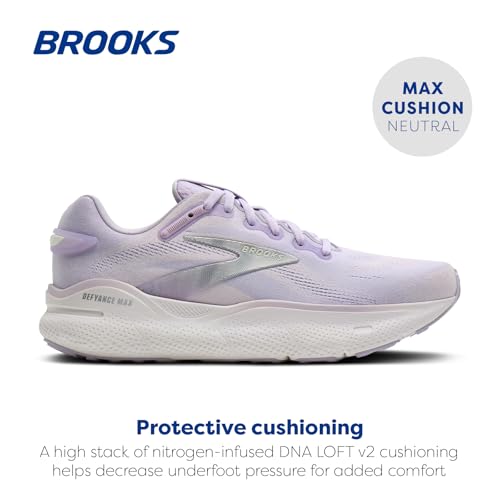 Brooks Women's Defyance Max Neutral Running & Walking Shoe - Lavender/Silver/White - 9 Medium