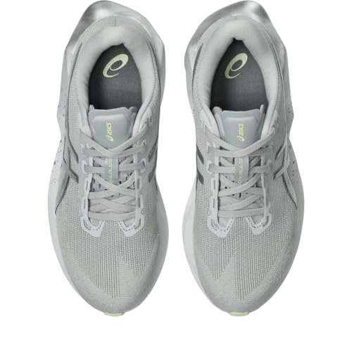 ASICS Womens, Novablast 6 Platinum, Platinum/Glow Green, 12, Medium