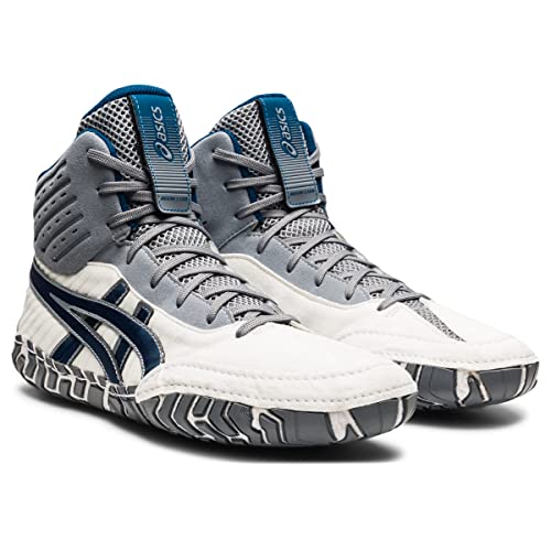 ASICS Men's Aggressor 4 Wrestling Shoes, 7, White/MAKO Blue