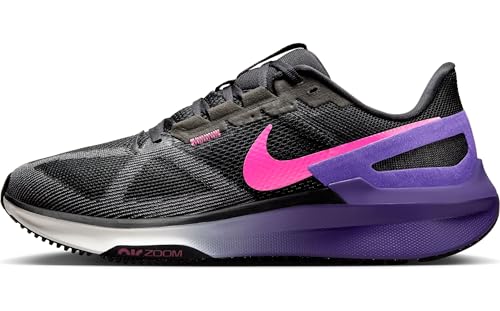 Nike Men's Structure 25 Road Running Shoes, Black Laser Fuchsia Anthracite, 9 US