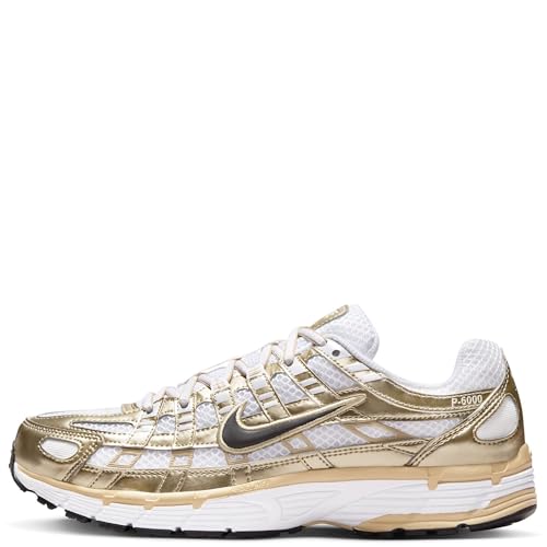 Nike Women's W P-6000 GldSneaker, White Black Grain MTLC Gold Grain, 9.5 US