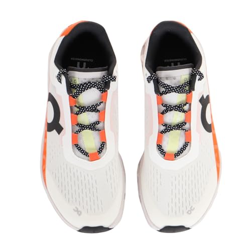 On Women's Cloudmonster 1 Running Shoes, Undyed-White/Flame, 8 US