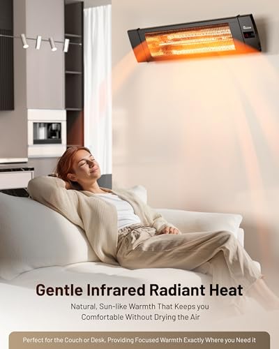 DR. INFRARED HEATER Portable Infrared Indoor and Outdoor Space Heater for Patio, Garage, Commercial & Residential With Remote Control, Without Thermostat, Black