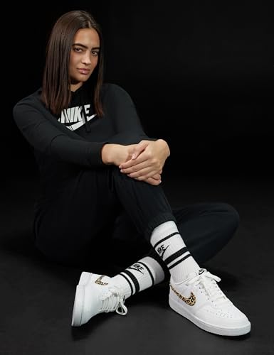 Nike Women's Court Vision Low Next Nature SE Shoes, White/Multi-Color-Black, 8.5