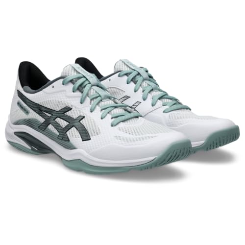 ASICS Men's Blade FlyteFoam 2 Volleyball Shoes, 9.5, White/Ocean Haze