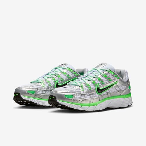 Nike P-6000 SE Men's Shoes (Metallic Silver/White/Green Strike/Black) Size 8.5