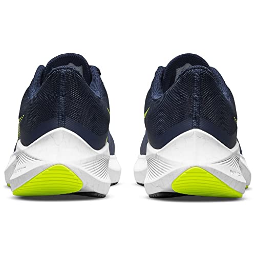 NIKE Men's Running Shoe, Midnight Navy Volt White Hyper Royal, 7.5