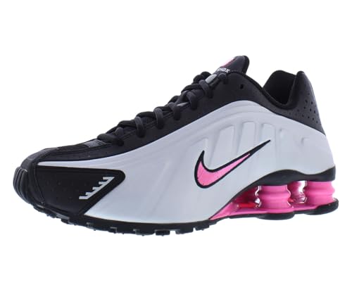 Nike Shox R4 Big Kids' Shoes (Black/Pinksicle/Metallic Silver) Size 5.5