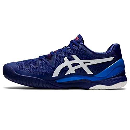 ASICS Men's Gel-Resolution 8 Tennis Shoes, 14, Dive Blue/White