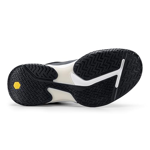 FitVille Wide Pickleball Shoes for Men Blue Tennis Shoes Sneakers for All Court Racquetball Athletic Shoes for Racquet Sport | Arch Support & Wide Toe Box (9 Wide, Black)