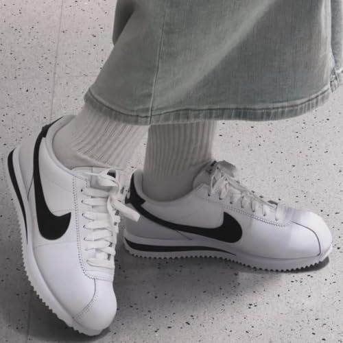 Nike Cortez Big Kids' Shoes (DM0950-108, White/Black) Size 7