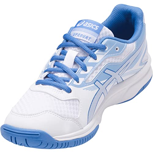 ASICS Women's Womens Upcourt 2 Athletic Shoe, White/Regatta Blue/Airly Blue, 11 Medium US