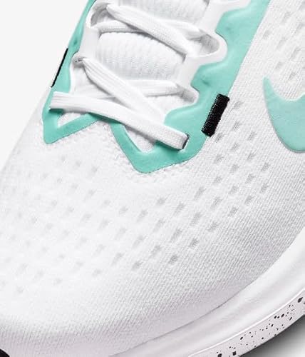 Nike Winflo 10 Women's Road Running Shoes (White/Black/Emerald Rise FN7106-100, US Footwear Size System, Adult, Women, Numeric, Medium, 6.5)