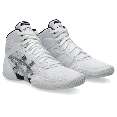 ASICS Kid's Matflex 7 Grade School Wrestling Shoes, 2, White/Pure Silver