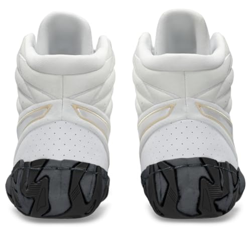 ASICS Men's Aggressor 6 Wrestling Shoes, 9.5, White/Champagne